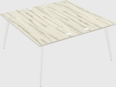 Shared rectangular office desk system