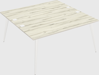 Shared rectangular office desk system