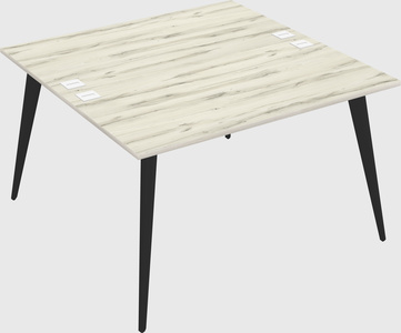 Shared rectangular office desk system