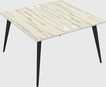Shared rectangular office desk system
