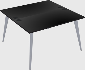 Shared rectangular office desk system