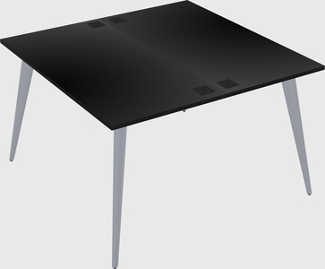 Shared rectangular office desk system