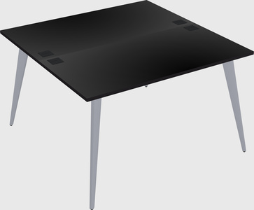 Shared rectangular office desk system