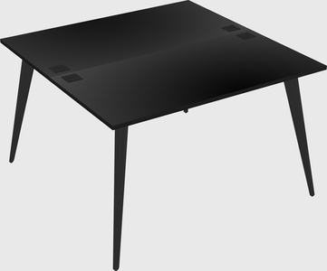 Shared rectangular office desk system