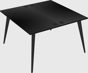Shared rectangular office desk system