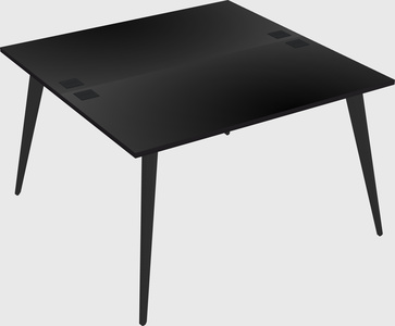 Shared rectangular office desk system