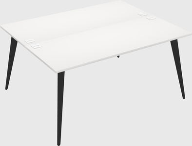 Shared rectangular office desk system