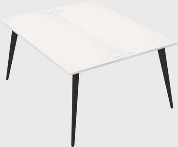 Shared rectangular office desk system