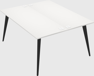 Shared rectangular office desk system