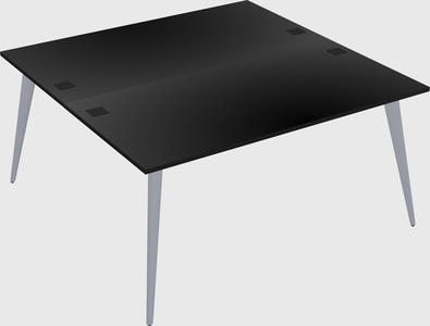 Shared rectangular office desk system