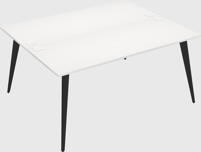 Shared rectangular office desk system