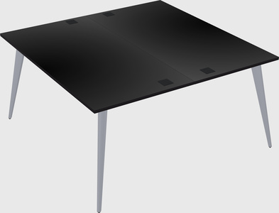 Shared rectangular office desk system