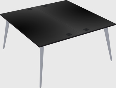 Shared rectangular office desk system