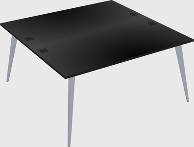 Shared rectangular office desk system
