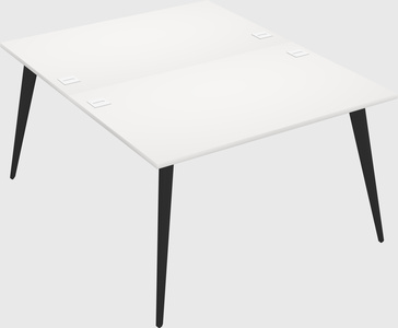 Shared rectangular office desk system