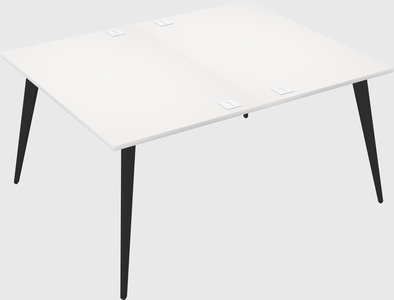 Shared rectangular office desk system