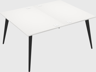 Shared rectangular office desk system