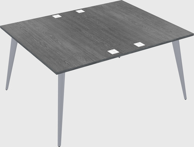 Shared rectangular office desk system