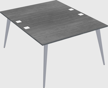 Shared rectangular office desk system