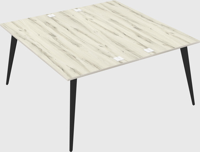Shared rectangular office desk system