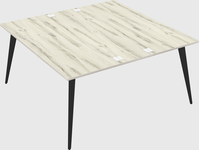 Shared rectangular office desk system