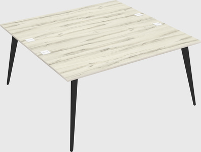 Shared rectangular office desk system