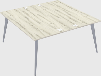Shared rectangular office desk system