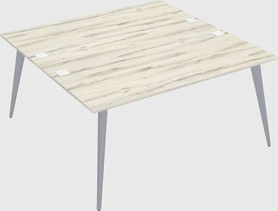 Shared rectangular office desk system