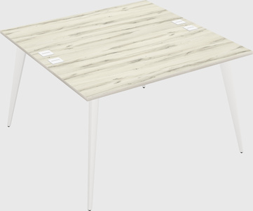 Shared rectangular office desk system
