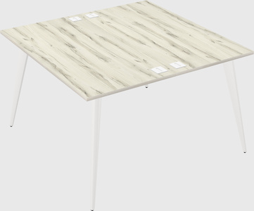 Shared rectangular office desk system