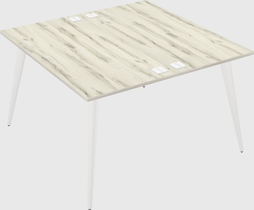 Shared rectangular office desk system