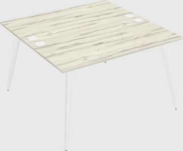 Shared rectangular office desk system