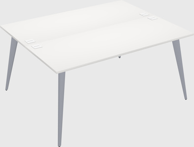 Shared rectangular office desk system