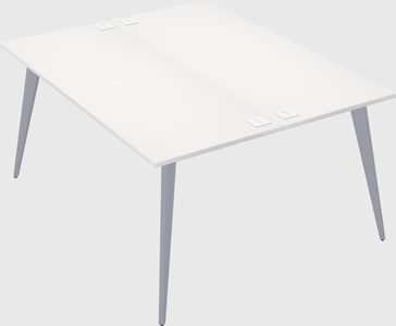Shared rectangular office desk system