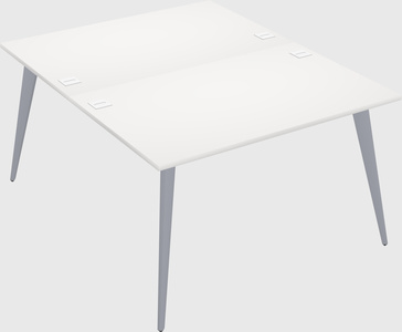 Shared rectangular office desk system