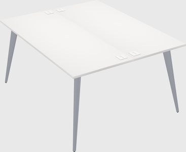 Shared rectangular office desk system