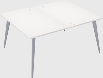 Shared rectangular office desk system