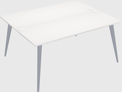 Shared rectangular office desk system