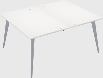 Shared rectangular office desk system