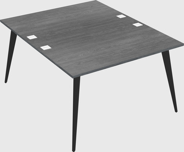 Shared rectangular office desk system