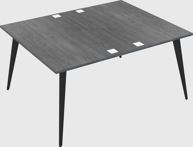 Shared rectangular office desk system