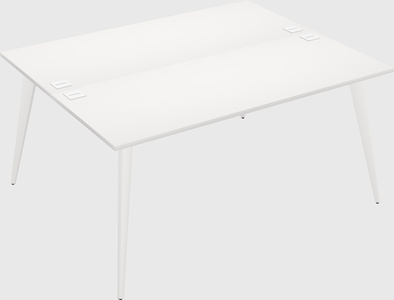 Shared rectangular office desk system