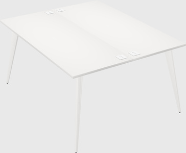 Shared rectangular office desk system