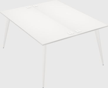 Shared rectangular office desk system