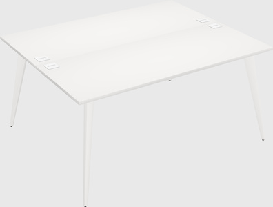 Shared rectangular office desk system