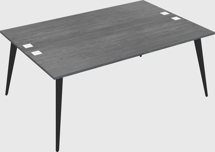 Shared rectangular office desk system