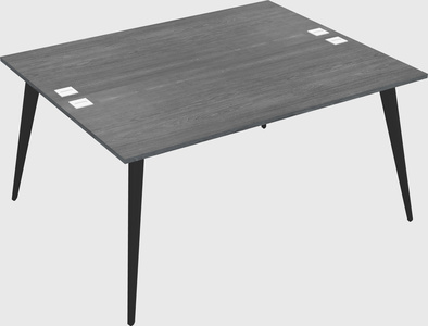 Shared rectangular office desk system