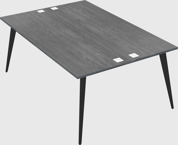 Shared rectangular office desk system