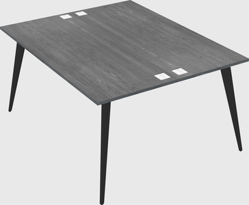 Shared rectangular office desk system
