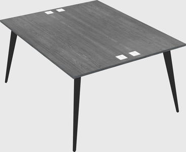 Shared rectangular office desk system